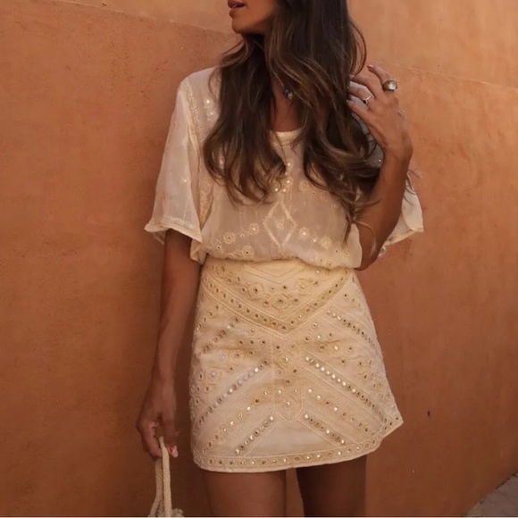 Zara limited edition Long Embroidered Top Ecru - Picture 3 of 7